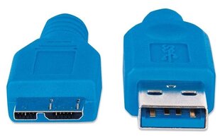 datu pārraidei Techly A male - micro-B male USB 3.0 cena un informācija | Kabeļi un vadi | 220.lv