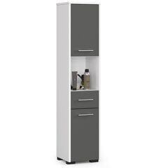 Высокий шкафчик для ванной комнаты NORE Fin 2D, серый цена и информация | Шкафчики для ванной | 220.lv
