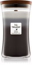 WoodWick aromātiska svece Warm Woods Trilogy, 609 g cena un informācija | Sveces un svečturi | 220.lv