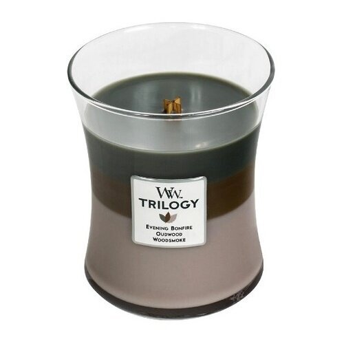 WoodWick aromātiska svece Cozy Cabin Trilogy Vase, 609.5 g cena un informācija | Sveces un svečturi | 220.lv
