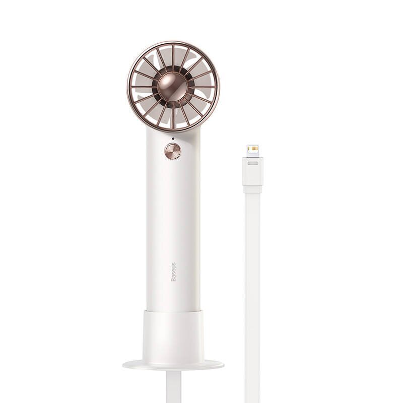 Baseus Flyer Turbine portable hand fan + Lightning cable (white) cena un informācija | Ventilatori | 220.lv