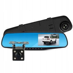 iWear GT5 2in1 Spogulis + HD Auto DVR Video reģistrātors 170° priekšā + aizmugurē G-Sensor 1080p 4.3'' LCD Melna цена и информация | Видеорегистраторы | 220.lv