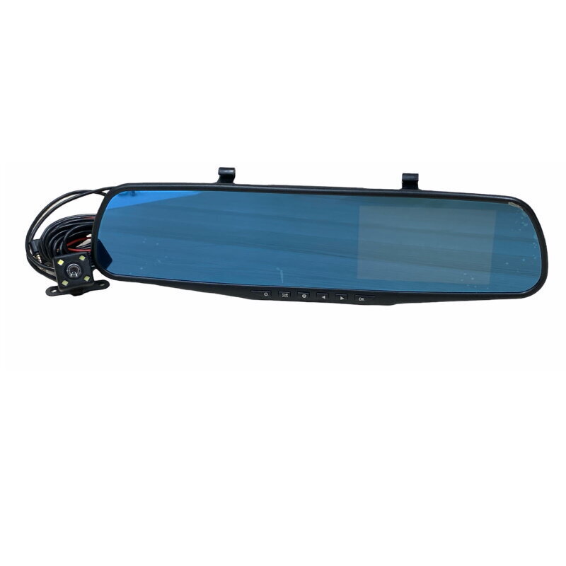 iWear GT5 2in1 Spogulis + HD Auto DVR Video reģistrātors 170° priekšā + aizmugurē G-Sensor 1080p 4.3'' LCD Melna cena un informācija | Auto video reģistratori | 220.lv