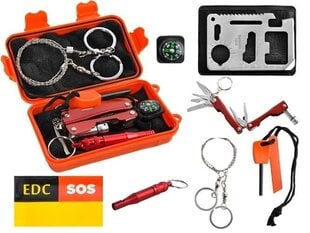 Izdzīvošanas komplekts "Survival Kit 7in1" Pirmās palīdzības kaste 8574 цена и информация | Туристические ножи, многофункциональные приборы | 220.lv