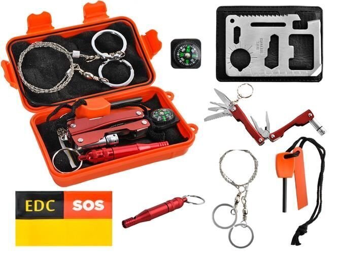 Izdzīvošanas komplekts "Survival Kit 7in1" Pirmās palīdzības kaste 8574 цена и информация | Tūrisma naži, daudzfunkcionālie instrumenti | 220.lv