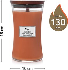 WoodWick aromātiska svece Roasted Caramel Sesame, 609.0 g cena un informācija | Sveces un svečturi | 220.lv