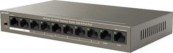 Tenda TEF1110P-8-63W network switch Unmanaged Fast Ethernet (10/100) Power over Ethernet (PoE) Black cena un informācija | Komutatori (Switch) | 220.lv