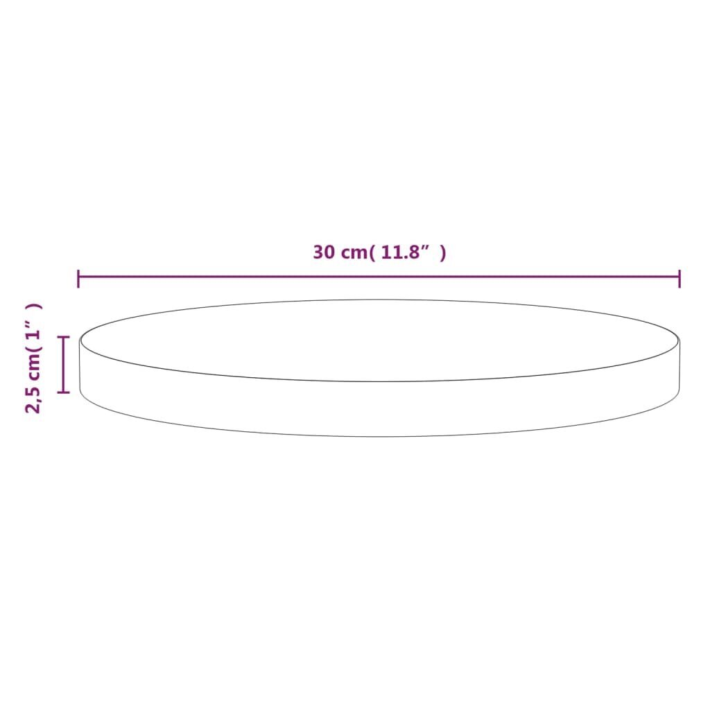 vidaXL galda virsma, Ø30x2,5 cm, priedes masīvkoks cena un informācija | Virsmas galdiem | 220.lv