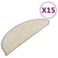 vidaXL kāpņu paklāji, 15 gab., pašlīmējoši, 56x20 cm, sudraba krāsa cena un informācija | Paklāji | 220.lv
