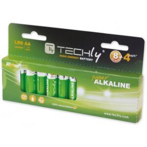 Baterijas Techly alkaline LR06 AA 12 gab 306981 cena un informācija | Baterijas | 220.lv