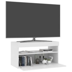 vidaXL TV skapītis ar LED lampiņām, spīdīgi balts, 75x35x40 cm цена и информация | Тумбы под телевизор | 220.lv