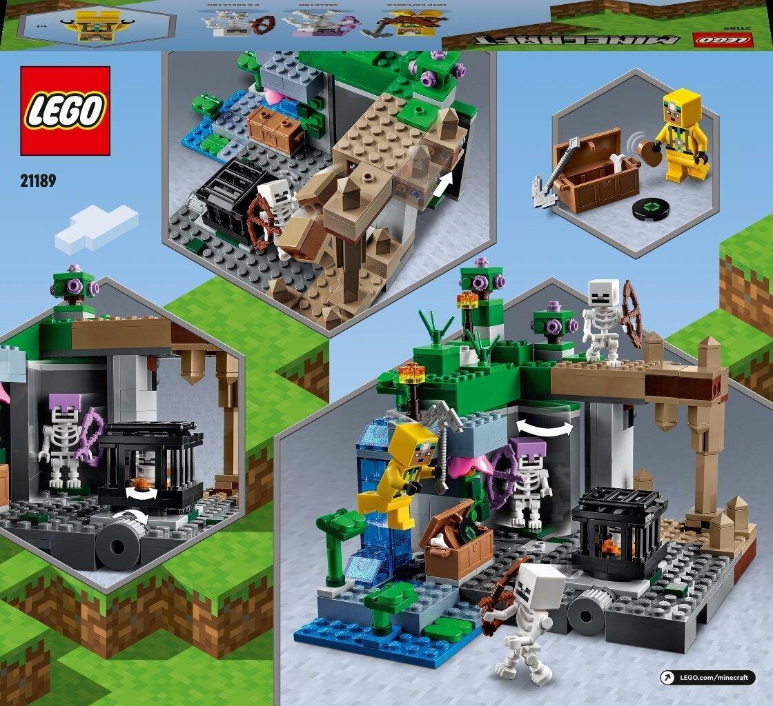 21189 LEGO® Minecraft Skeletu pazeme cena un informācija | Konstruktori | 220.lv