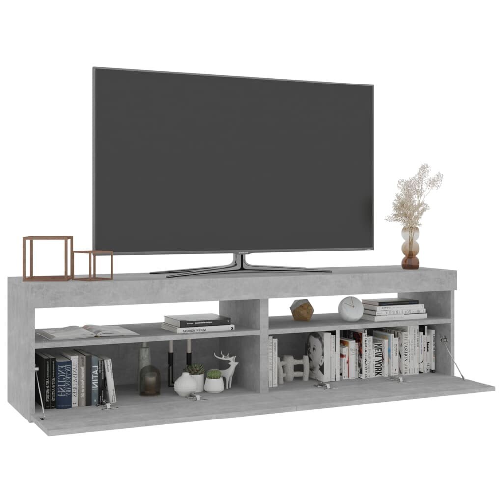 vidaXL TV skapīši ar LED lampiņām, 2 gab., betona pelēki, 75x35x40 cm cena un informācija | TV galdiņi | 220.lv