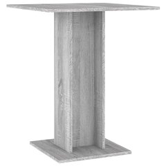 vidaXL bistro galds, pelēcīgs, 60x60x75 cm, inženierijas koks цена и информация | Кухонные и обеденные столы | 220.lv