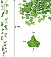 12x искусственный плющ, искусственные листья плюща, искусственные цветы для украшения стен балкона, 25 м цена и информация | Искусственные цветы | 220.lv