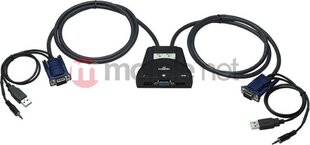 KVM slēdzis Manhattan 2 portu KVM VGA / USB 2x1 slēdzis ar 3,5 mm audio atbalstu цена и информация | Коммутаторы (Switch) | 220.lv