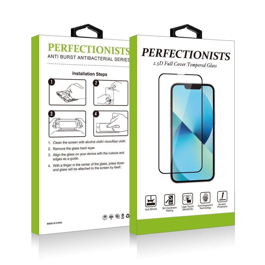 LCD aizsargstikls 2.5D Perfectionists Samsung G990 S21 FE 5G liektss melns cena un informācija | Ekrāna aizsargstikli | 220.lv