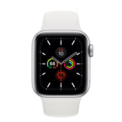 Apple Watch Series 5 44mm Silver Aluminum/White Sport Band цена и информация | Смарт-часы (smartwatch) | 220.lv