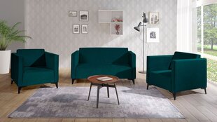 Комплект мягкой мебели DENIM 2-1-1-Solo 260-черный полыск (черный глянцевый) цена и информация | Комплекты мягкой мебели | 220.lv