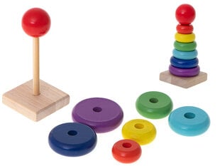 Koka šķirotājs - piramīda (13 cm) цена и информация | Развивающие игрушки | 220.lv
