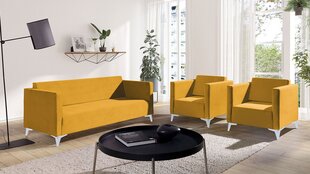 Комплект мягкой мебели DENIM 3 + 1 + 1-Solo 257-biały połysk (белый глянцевый) цена и информация | Комплекты мягкой мебели | 220.lv