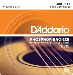 Stīgas akustiskajai ģitārai Daddario EJ15 .010 cena un informācija | D'Addario Mūzikas instrumenti un piederumi | 220.lv