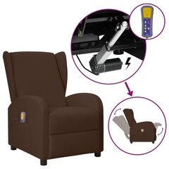 vidaXL masāžas krēsls, paceļams, atgāžams, brūna mākslīgā āda cena un informācija | Atpūtas krēsli | 220.lv