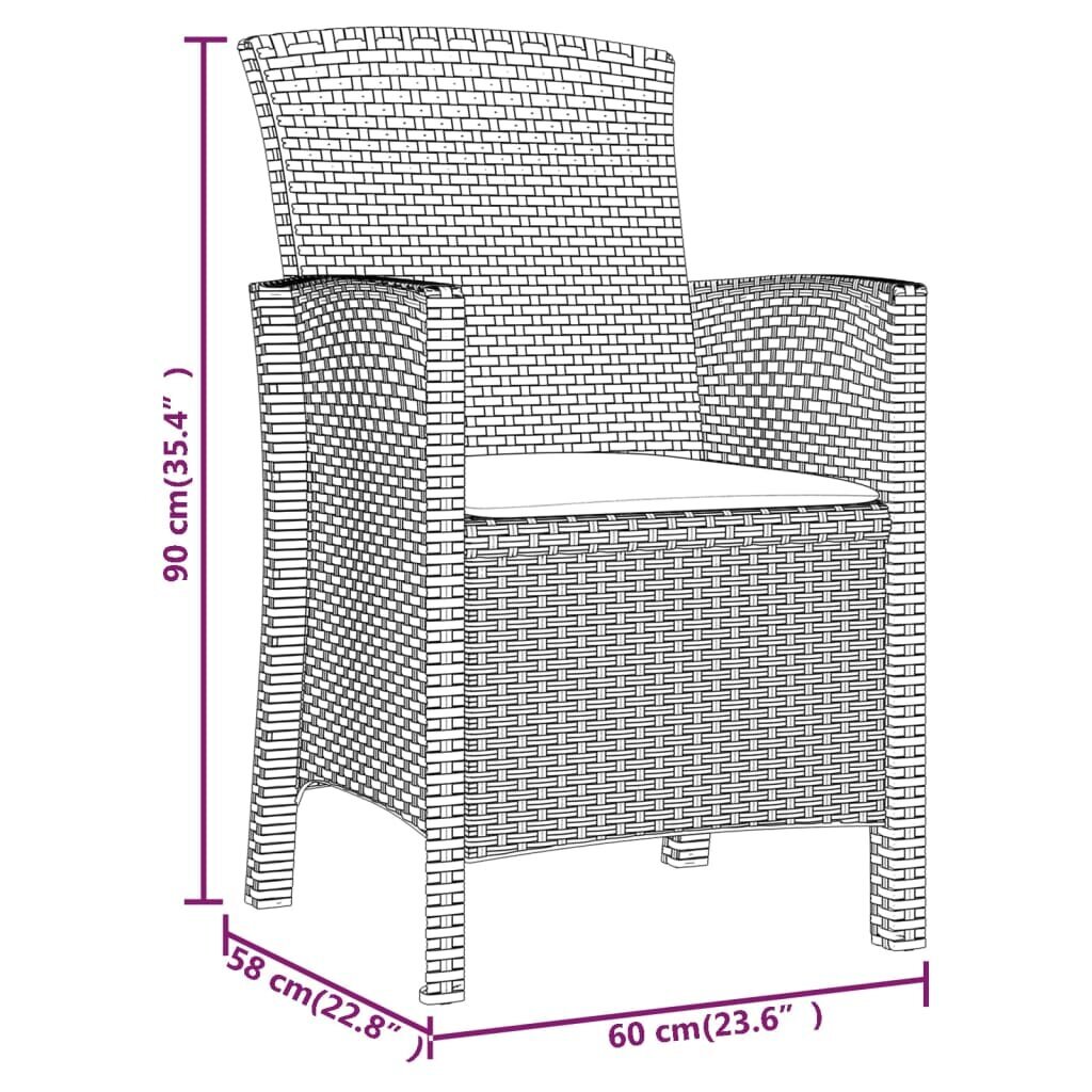 Dārza krēsls ar spilvenu, brūns цена и информация | Dārza krēsli | 220.lv