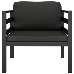 vidaXL vienvietīgi dīvāni ar matračiem, 2 gab., alumīnijs, pelēki цена и информация | скамейка со столиком | 220.lv