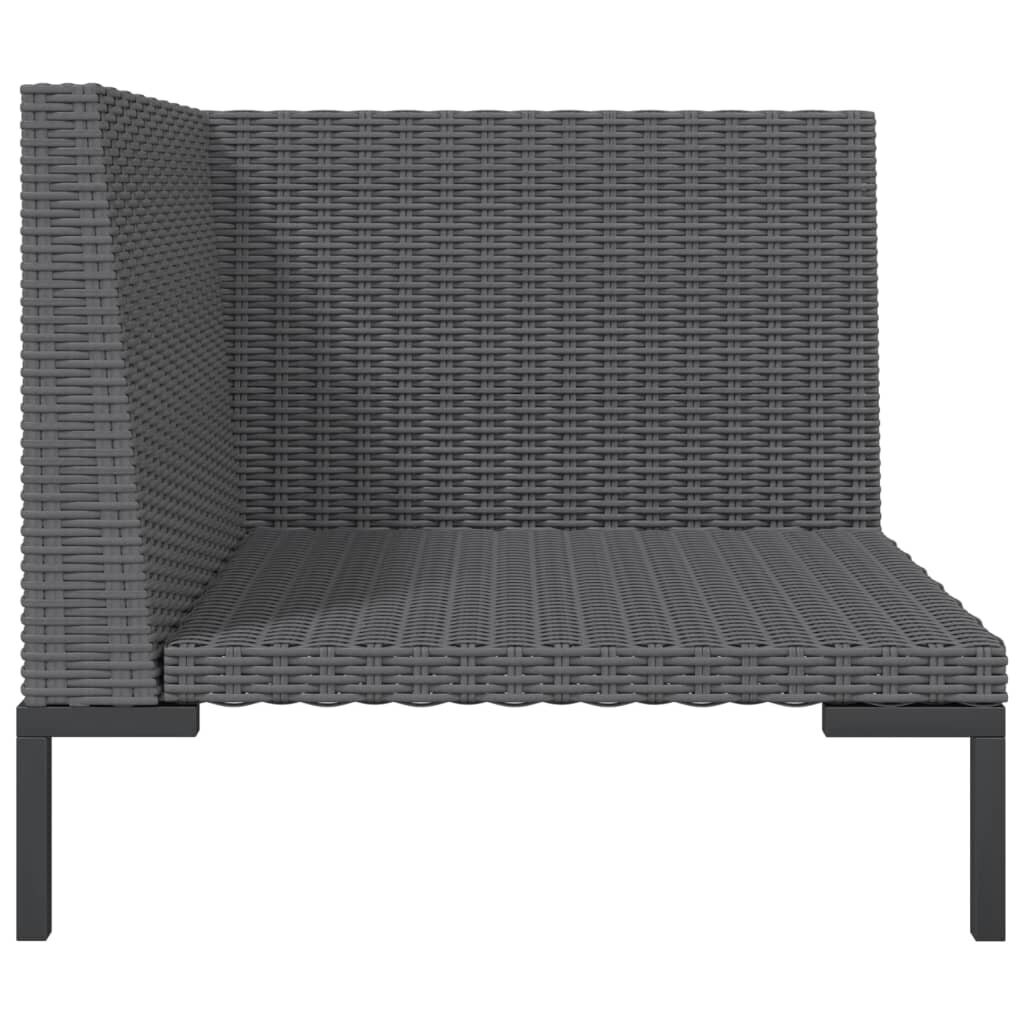vidaXL dārza dīvāns ar matračiem, PE rotangpalmas pinums cena un informācija | Dārza krēsli | 220.lv