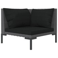 vidaXL dārza dīvāns ar matračiem, PE rotangpalmas pinums cena un informācija | Dārza krēsli | 220.lv