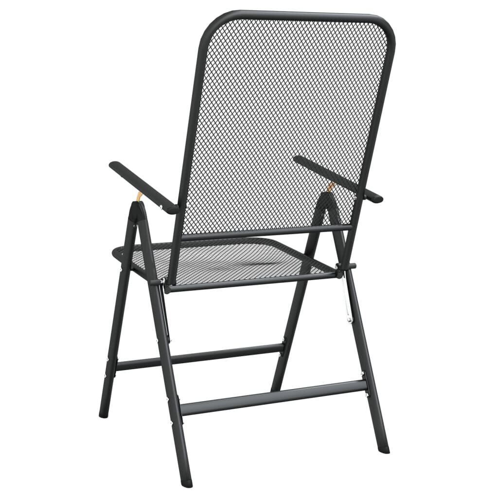 Saliekamie dārza krēsli, 2 gab., antracīta krāsa, metāls cena un informācija | Dārza krēsli | 220.lv