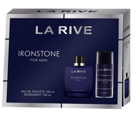Komplekts La Rive Ironstone: EDT vīriešiem 100 ml + dezodorants 150 ml cena un informācija | Vīriešu smaržas | 220.lv