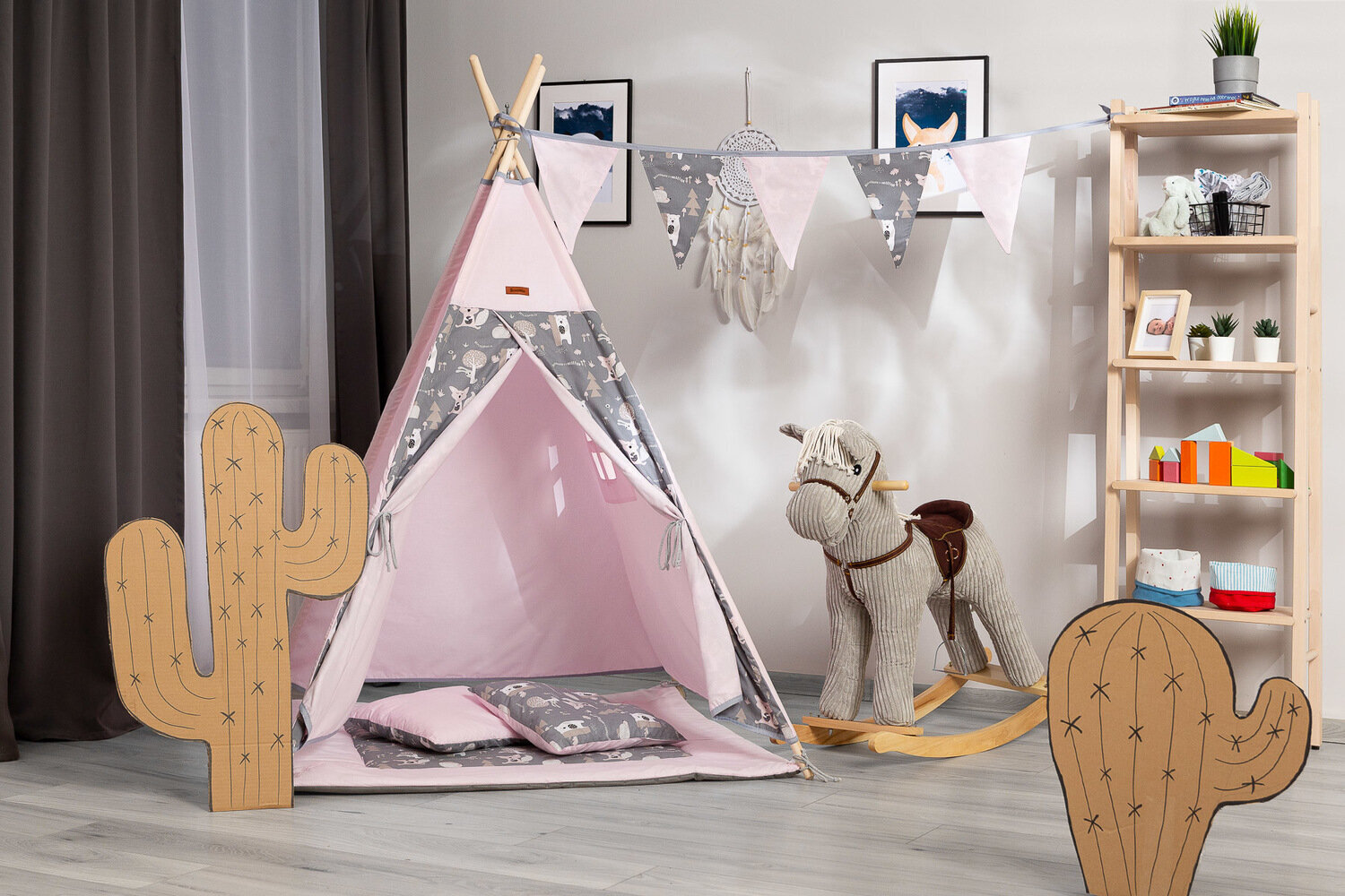 Bērnu telts Sensillo Teepee, rozā cena un informācija | Rotaļlietas zīdaiņiem | 220.lv