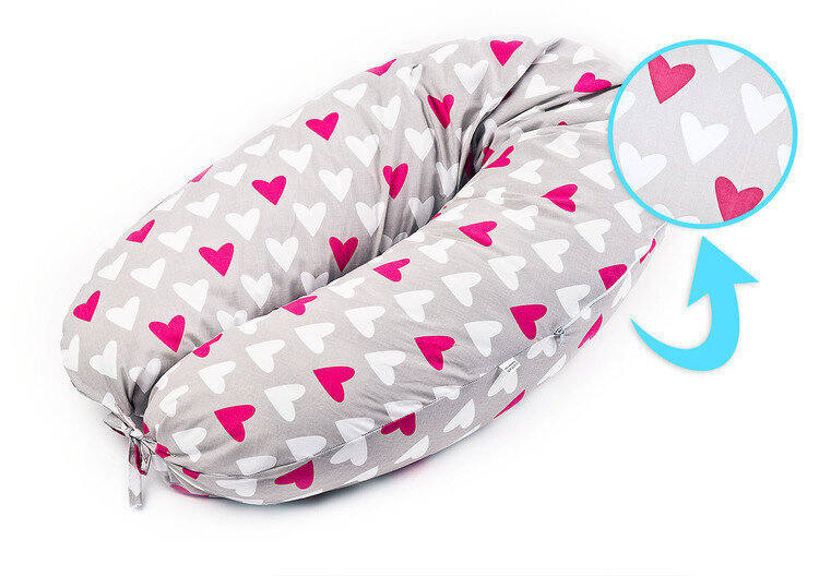 XL grūtniecības spilvens Sensillo rozā sirdis cena un informācija | Grūtnieču spilveni | 220.lv