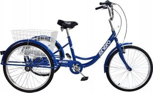 Трехколесный реабилитационный велосипед Enero Rower 24", 1 передача, синий цена и информация | Велосипеды | 220.lv