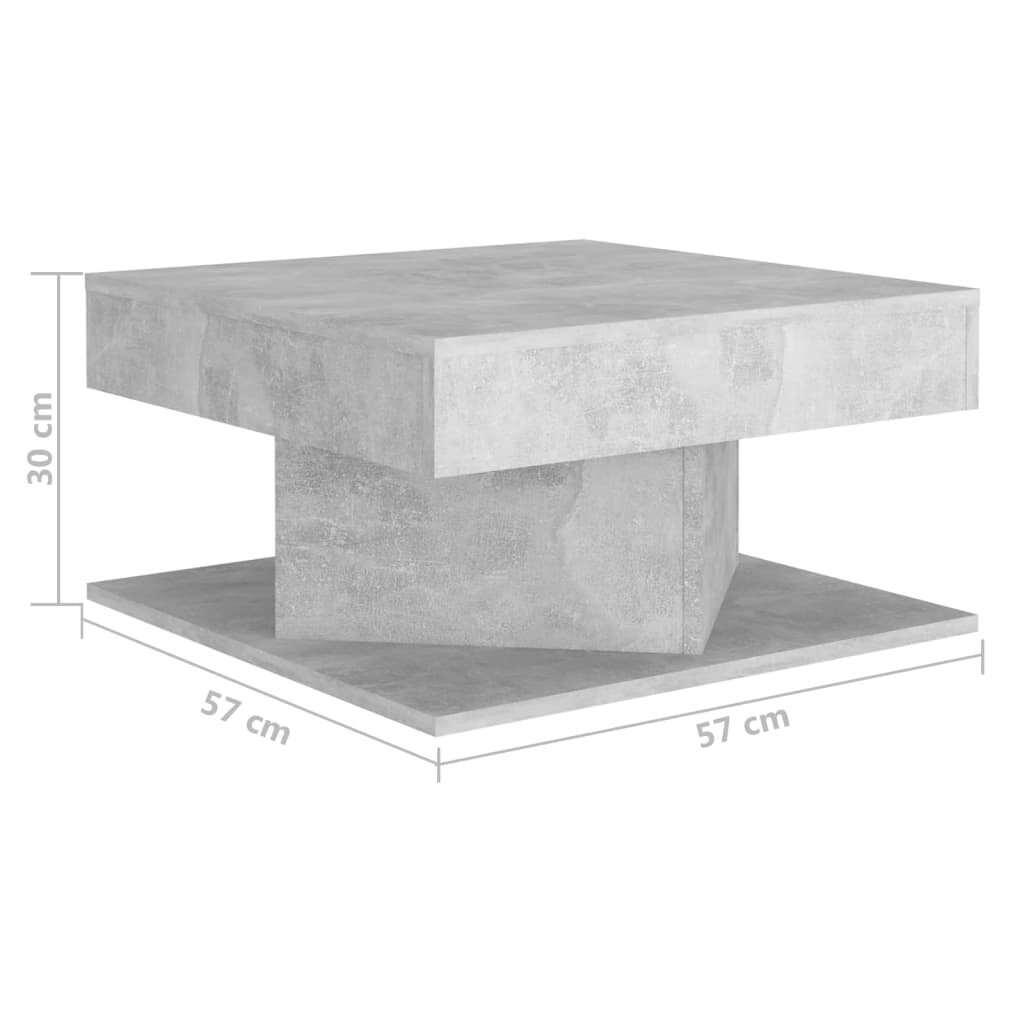 vidaXL kafijas galdiņš, betona pelēks, 57x57x30 cm, skaidu plāksne cena un informācija | Žurnālgaldiņi | 220.lv