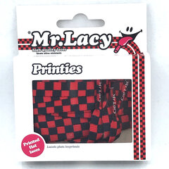 Mr.Lacy Printies плоский шнур, красный/черный, 130 см цена и информация | Для ухода за обувью и одеждой | 220.lv