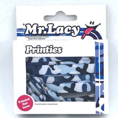 Mr.Lacy Printies плоский шнур, синий/черный/белый, 130 см цена и информация | Для ухода за обувью и одеждой | 220.lv