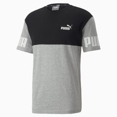 Puma vīriešu T-krekls Power Colorblock 849801*04, tumši pelēks/pelēks 4064537995006 cena un informācija | Vīriešu T-krekli | 220.lv