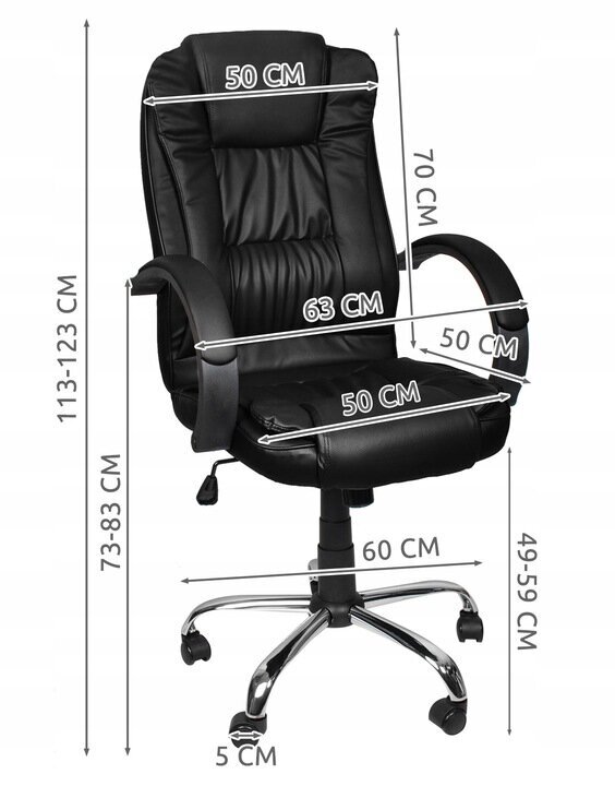 Biroja krēsls Chrome Tilt, melna цена и информация | Biroja krēsli | 220.lv