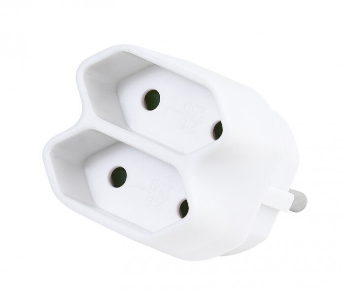 Adapteris VIVANCO 2-way Euro adapter, white cena un informācija | Adapteri un USB centrmezgli | 220.lv