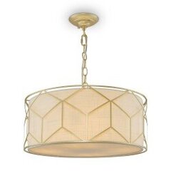 Griestu lampa Maytoni House kolekcija zelta krāsā ar lina abažūru 4xE27 H223PL-03G cena un informācija | Griestu lampas | 220.lv