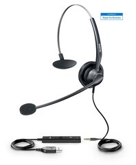 Yealink UH33 headphones/headset Wired Head-band Office/Call center Black цена и информация | Наушники с микрофоном Asus H1 Wireless Чёрный | 220.lv