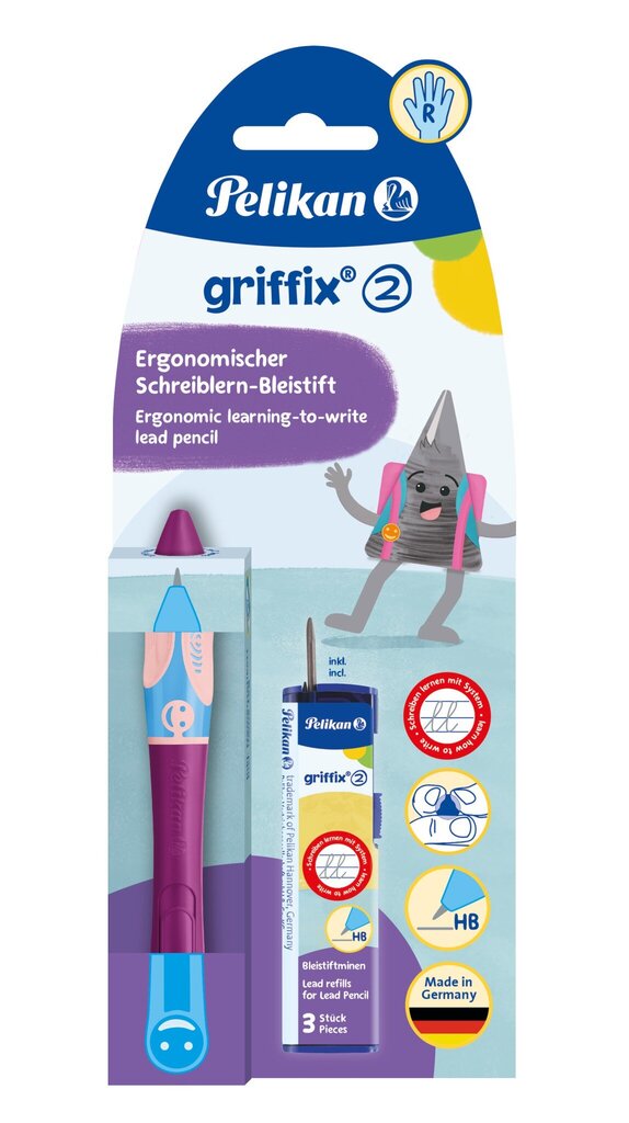 Griffix-2 komplekts "R" (zīmulis + grafīts), Sweet Berry цена и информация | Kancelejas preces | 220.lv