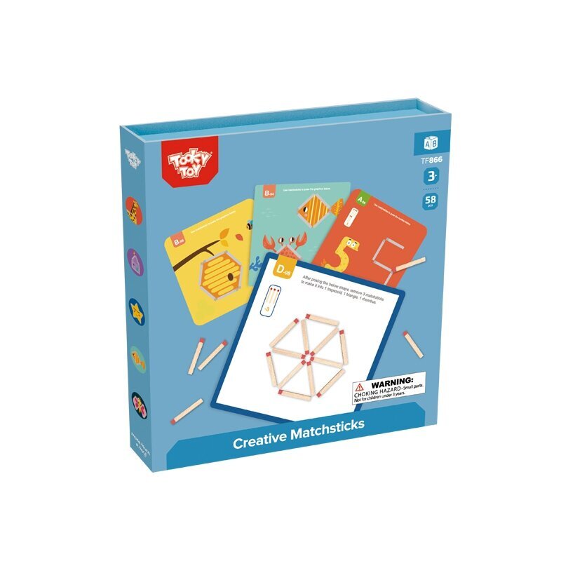 Koka izglītojoša puzle ar sērkociņiem - Tooky Toy цена и информация | Attīstošās rotaļlietas | 220.lv