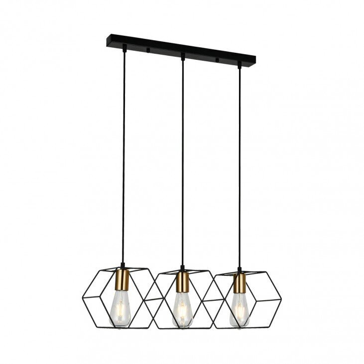 Piekaramā lampa PND-74889-3-BK cena un informācija | Lustras | 220.lv