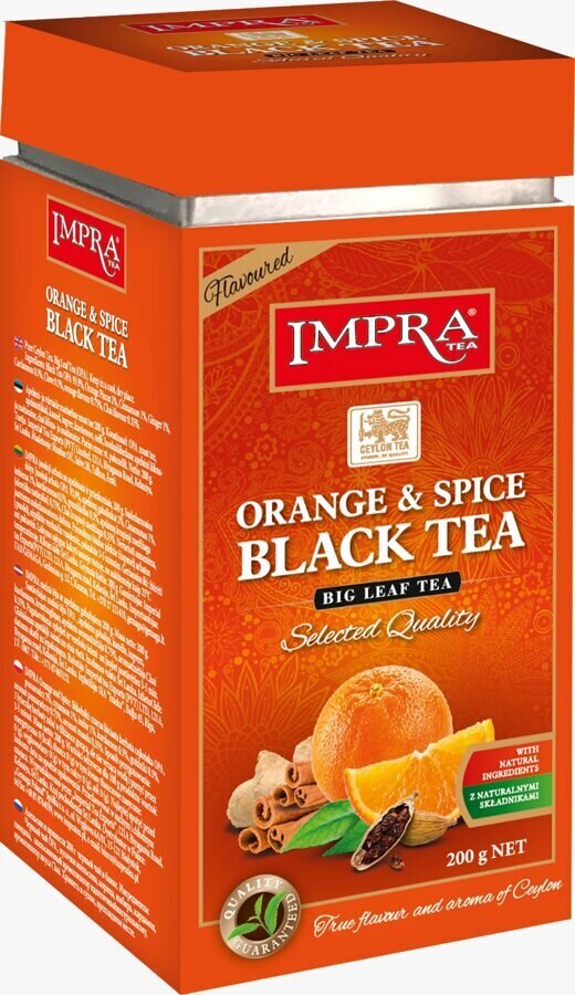 Melnā tēja IMPRA ORANGE&SPICE BLACK TEA Box 200g цена и информация | Tēja | 220.lv