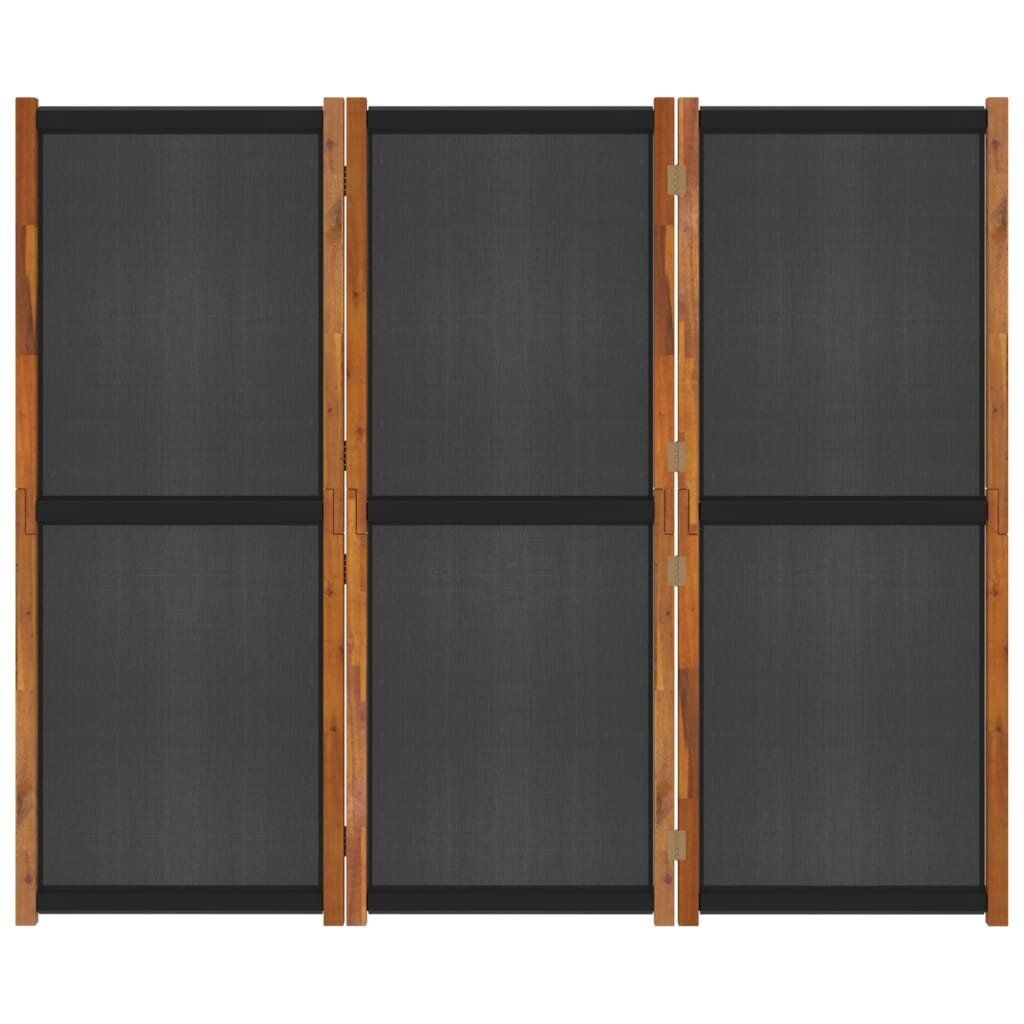 vidaXL 3-paneļu istabas aizslietnis, 210x180 cm, melns cena un informācija | Aizslietņi | 220.lv