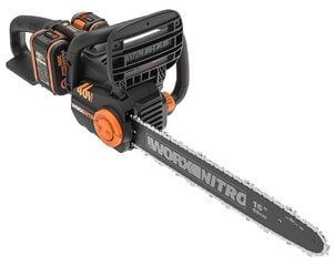 WORX WG385E chainsaw 40 cm 2x 20V 4,0Ah Black, Orange cena un informācija | Zāģi, ripzāģi | 220.lv